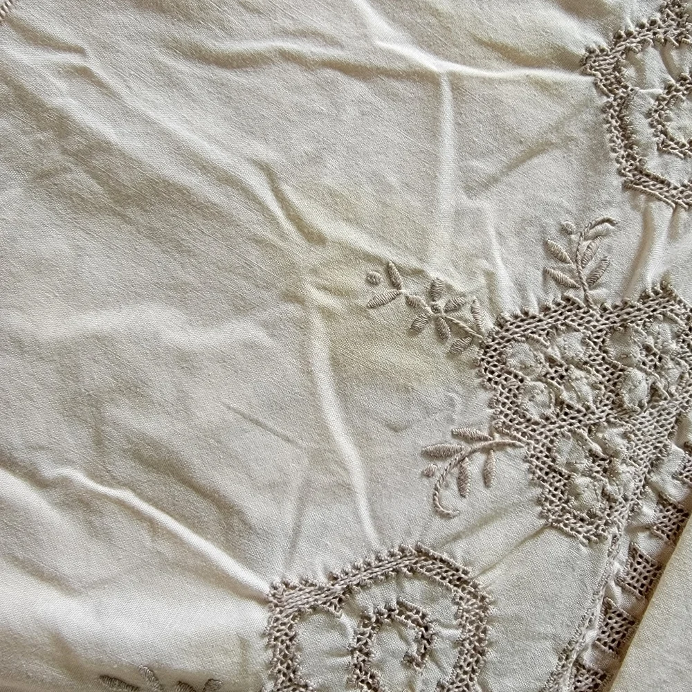 Maderia Style Cutwork Embroidery Tablecloth